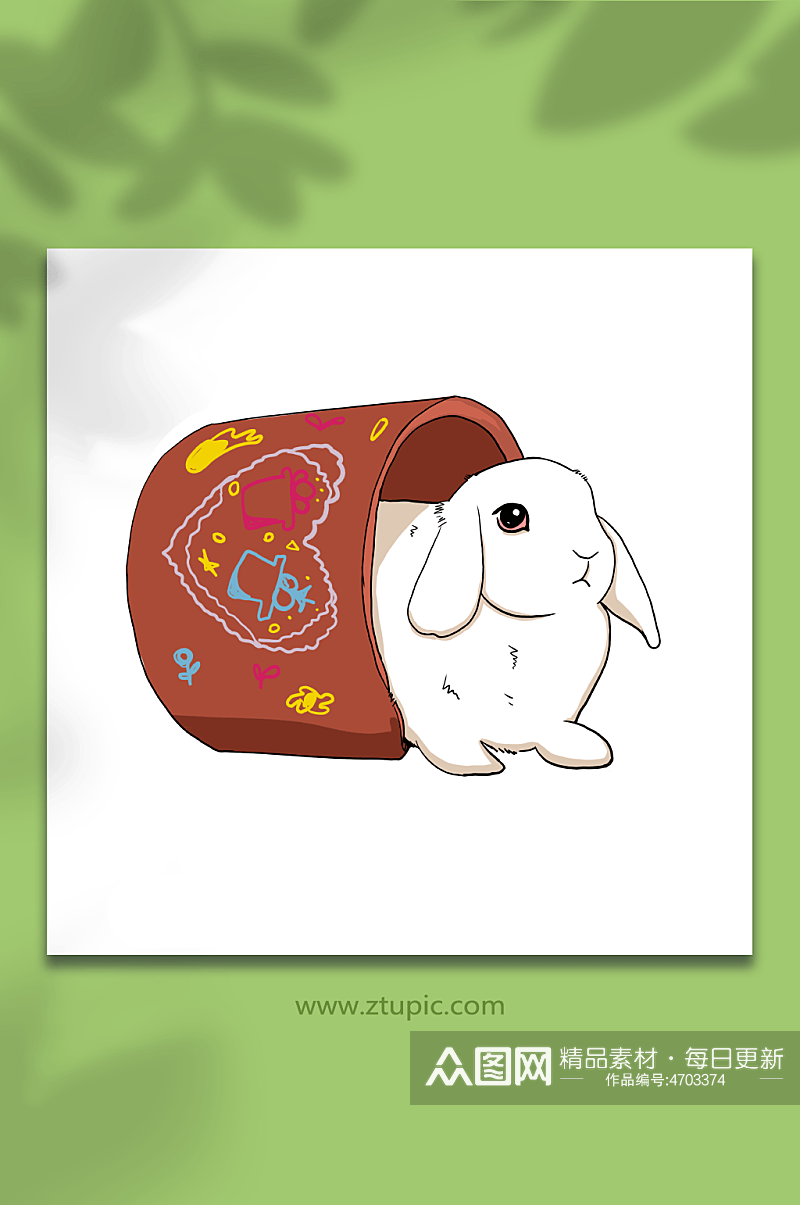 卡通可爱小白兔兔子动物插画素材
