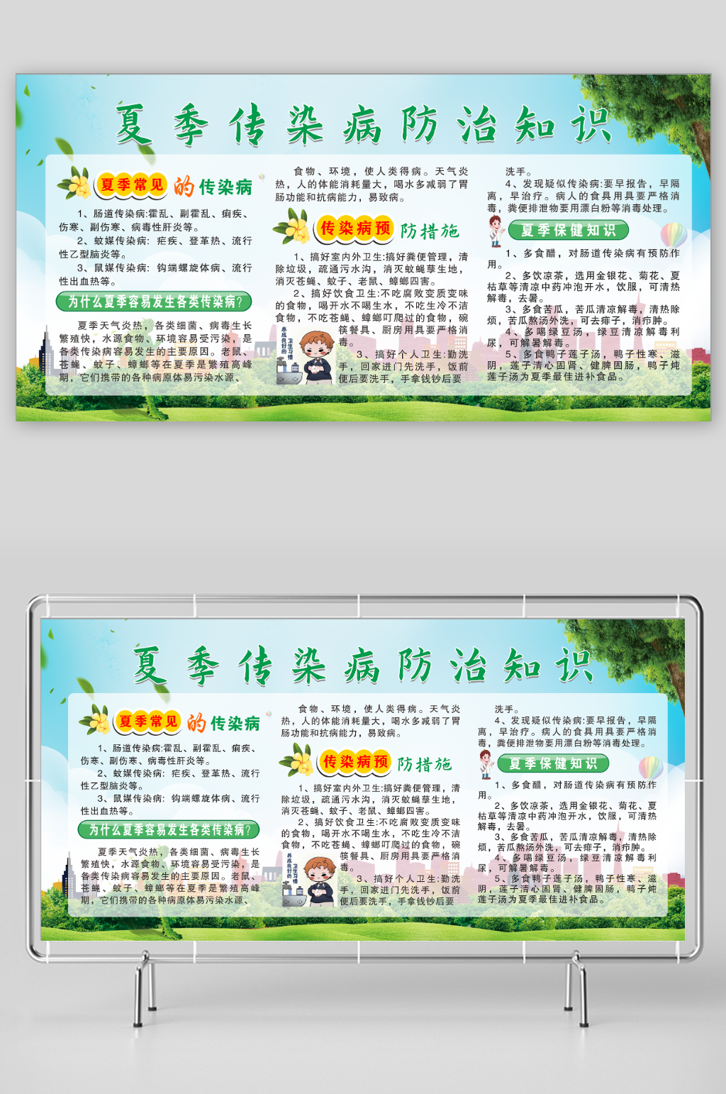 夏季肠道传染病宣传栏展板素材