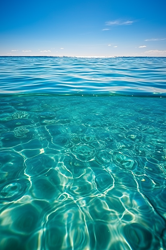 碧绿海水水面大海天空摄影背景数字艺术图片