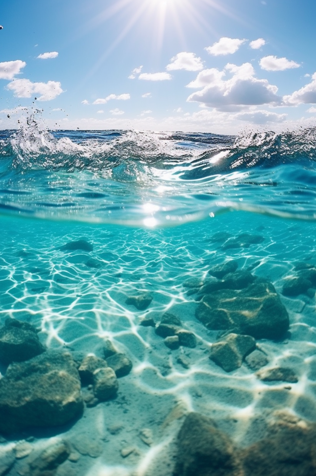 碧绿海水水面大海天空摄影背景数字艺术图片素材