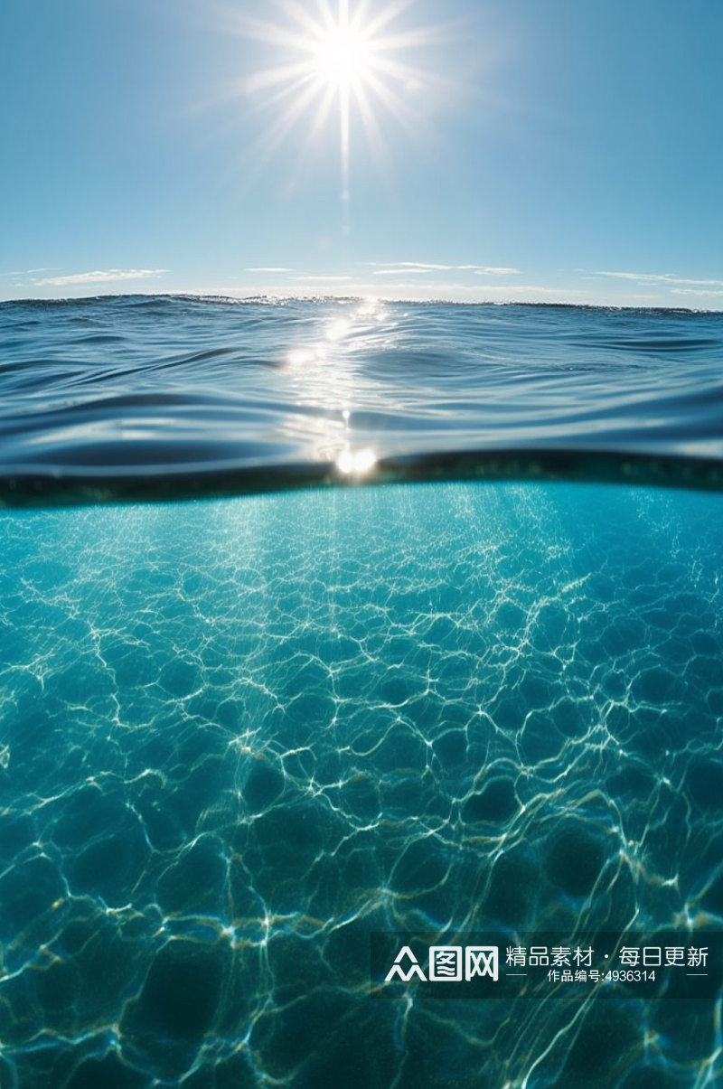 碧绿海水水面大海天空摄影背景数字艺术图片素材