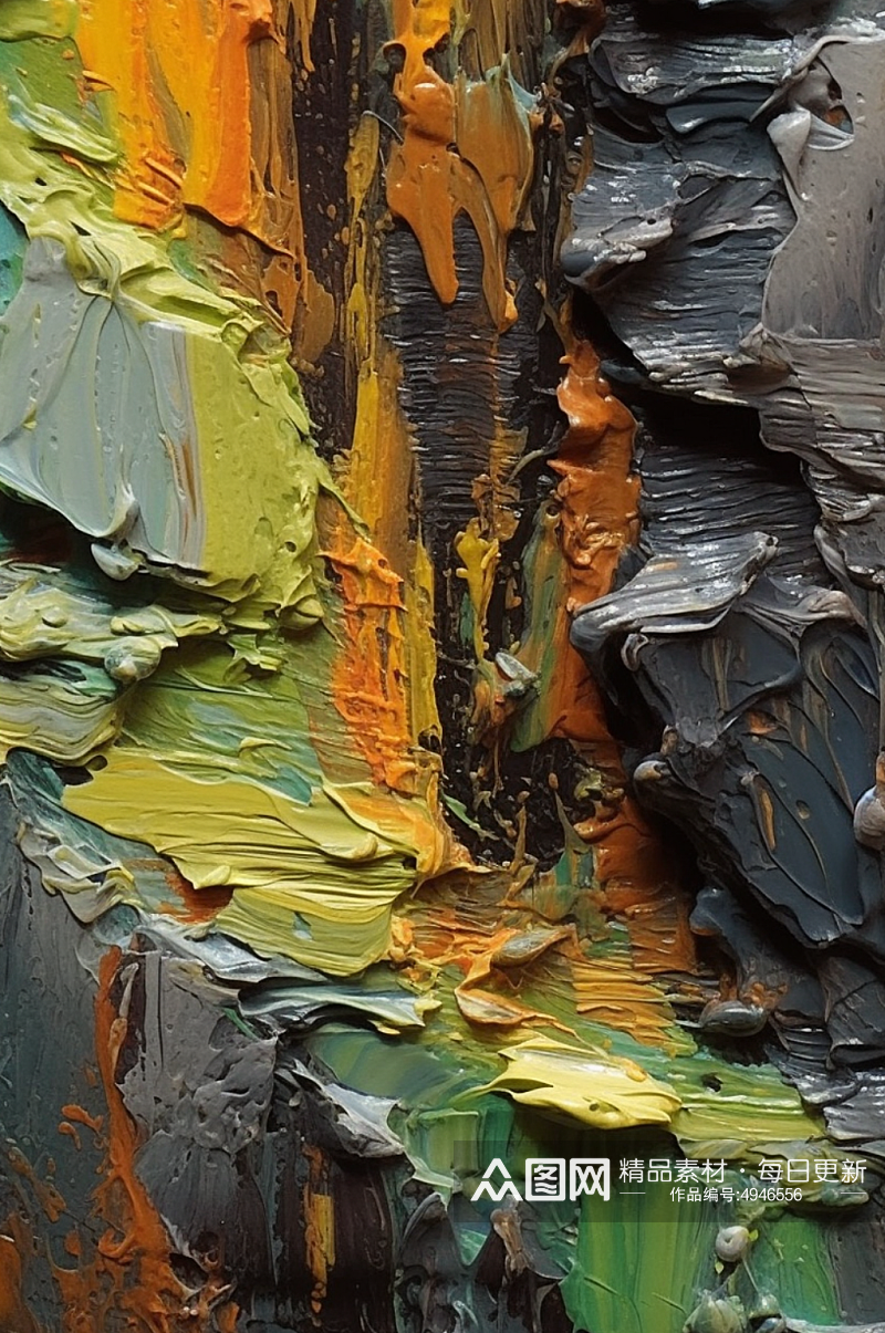 彩色岩石岩层结构错落有致油画素材