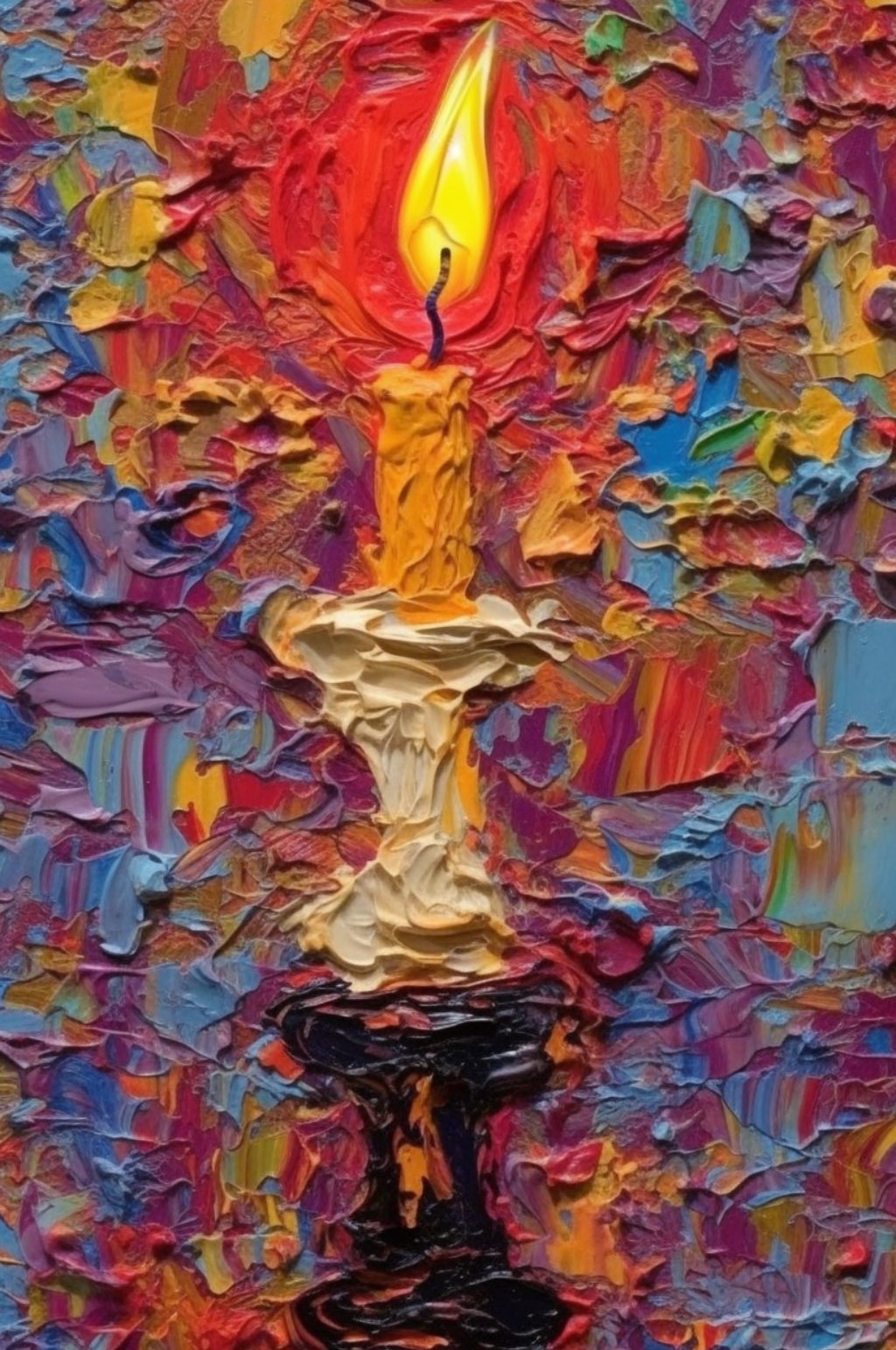 白色蜡烛烛台烛光火焰油画素材