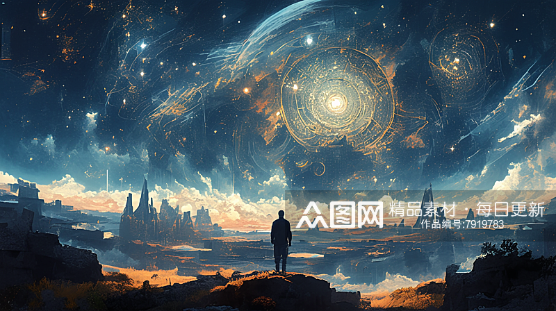 梦幻星空大陆场景素材