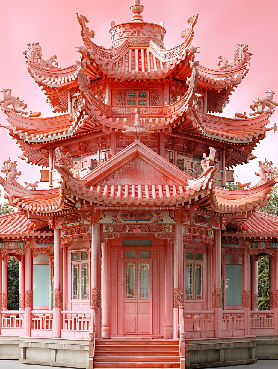 精致的3D立体古代建筑阁楼素材
