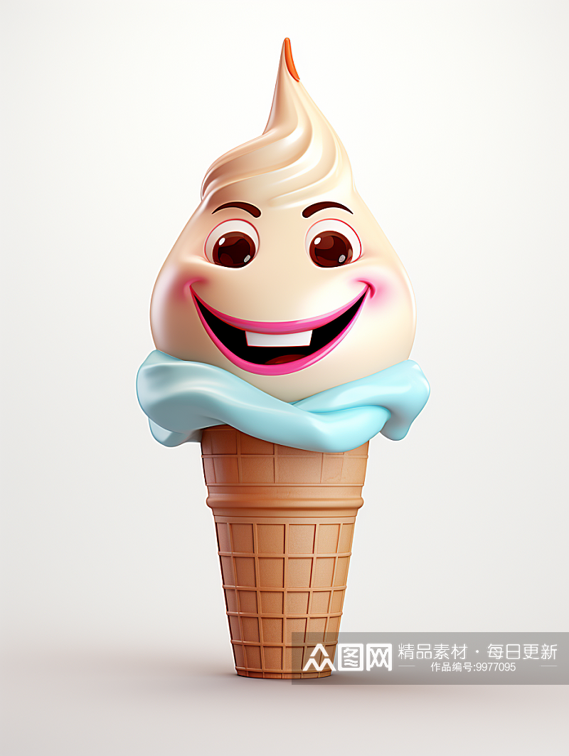 夏季美味的奶油冰淇淋素材