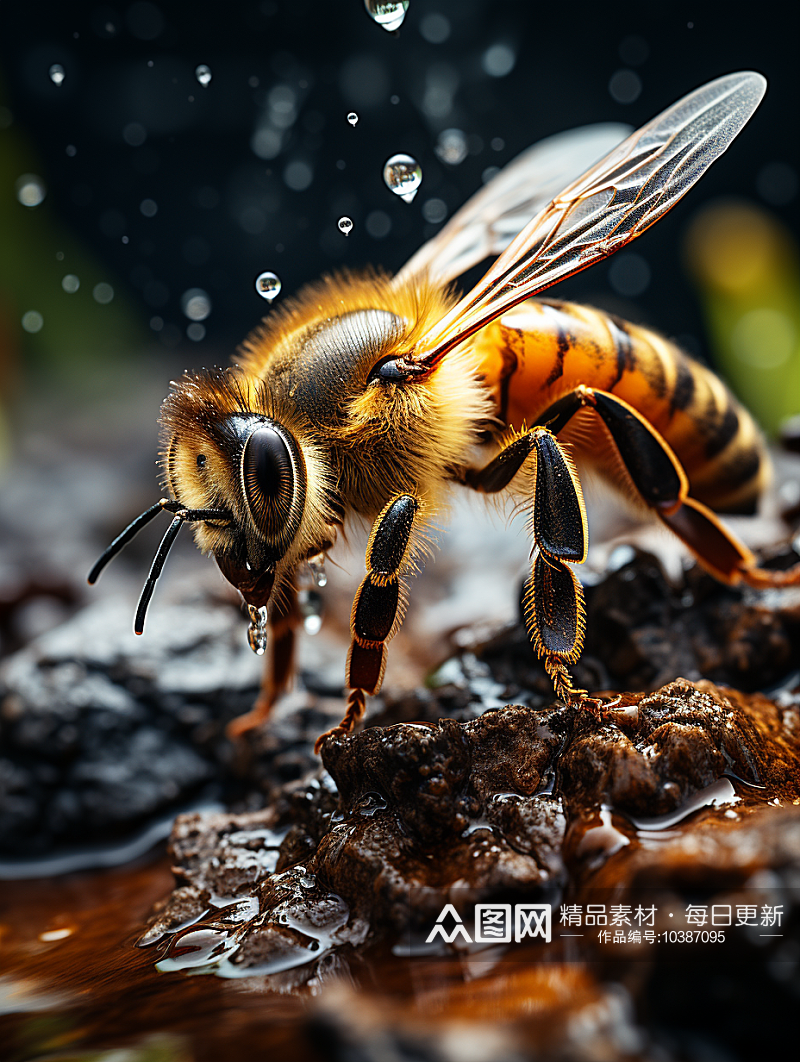 正在采蜂蜜的蜜蜂素材