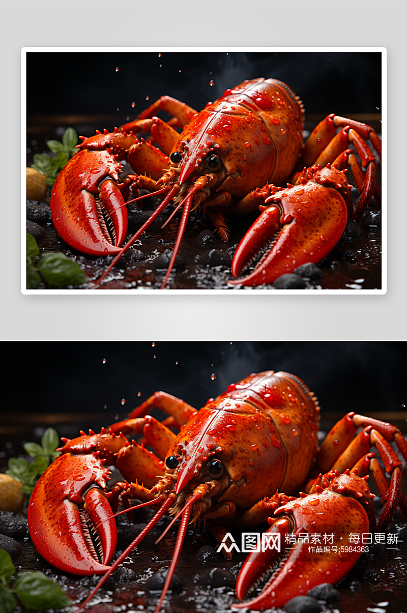 数字艺术龙虾美食图片素材