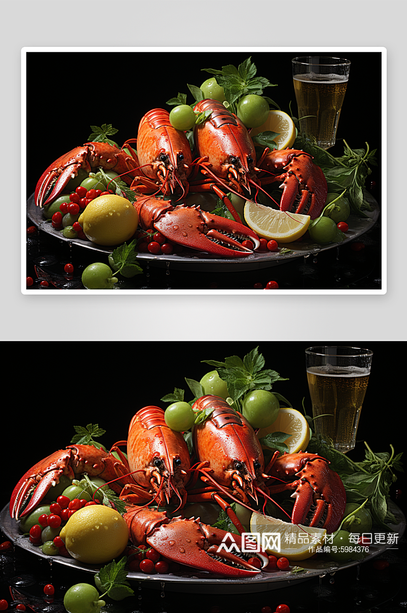 数字艺术龙虾美食图片素材