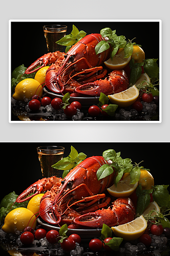 数字艺术龙虾美食图片