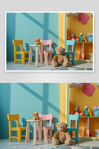 数字艺术玩具熊玩具房图片
