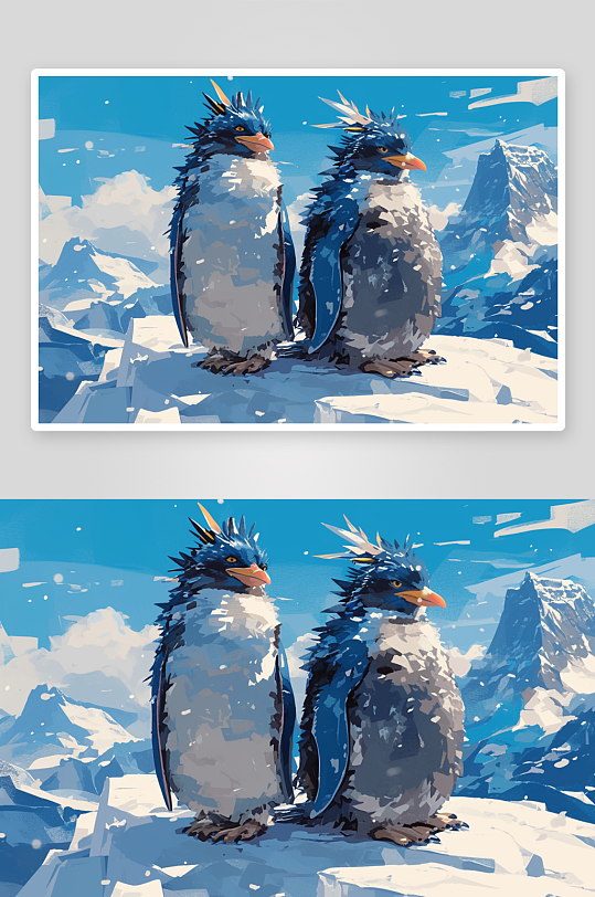 数字艺术企鹅动物可爱