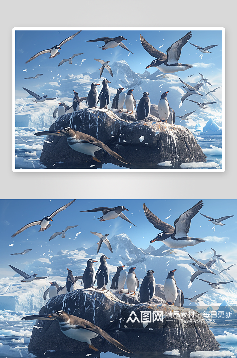 数字艺术可爱企鹅动物素材