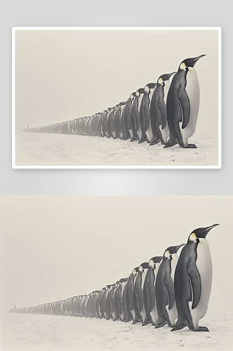 数字艺术可爱企鹅动物