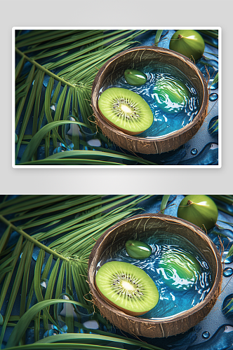 数字艺术美味椰子水果
