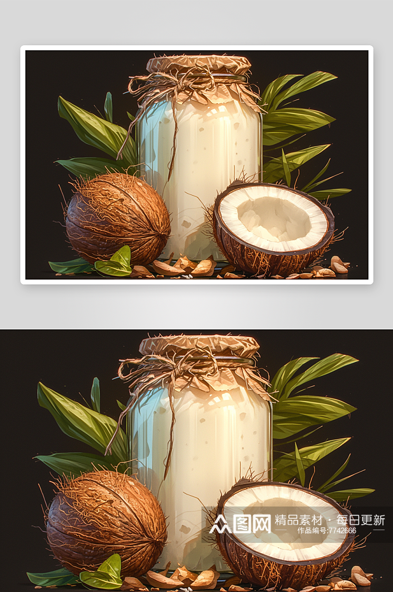 数字艺术椰子水果素材
