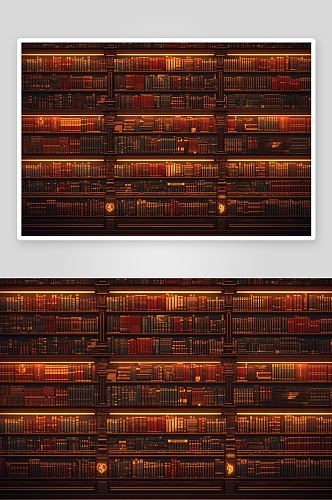数字艺术图书馆书架