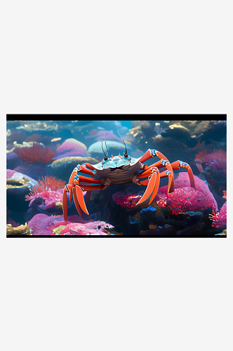 数字艺术爬行螃蟹动物