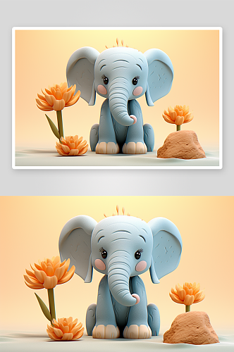 数字艺术可爱大象