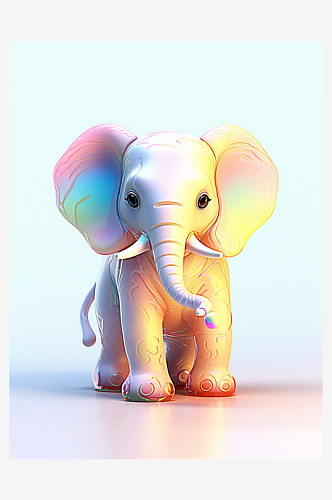 数字艺术可爱大象动物