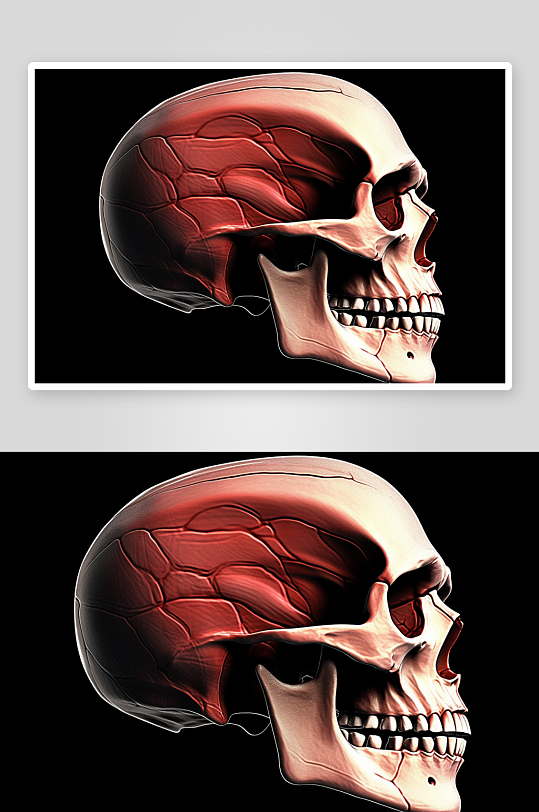 数字艺术头骨骨架图片