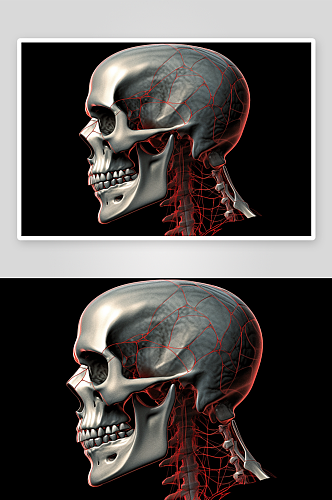 数字艺术头骨骨架图片