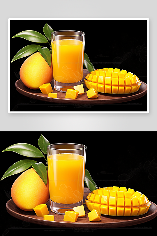 数字艺术美味芒果水果