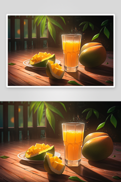 数字艺术美味芒果水果
