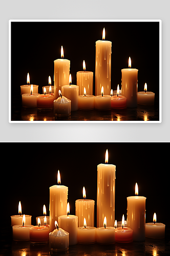 数字艺术燃烧蜡烛图片