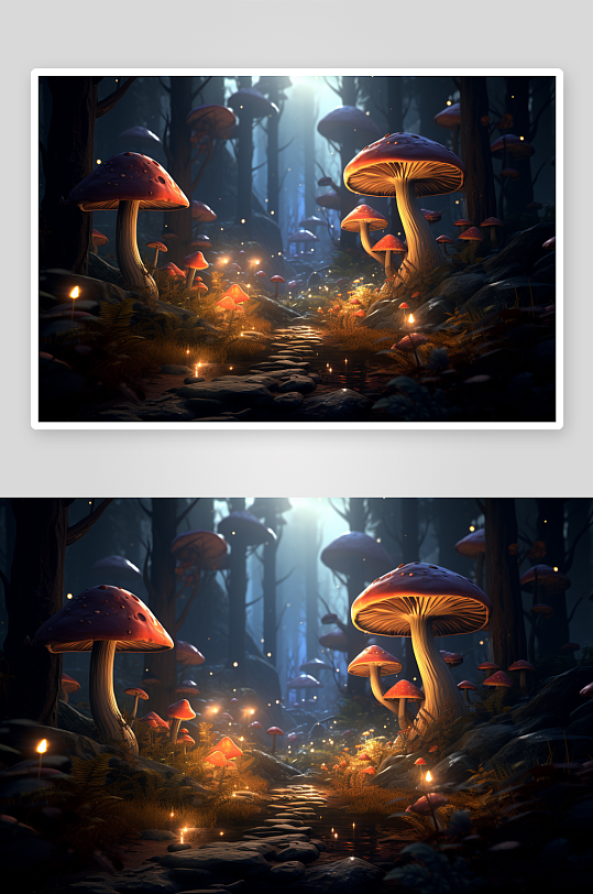数字艺术大蘑菇图片