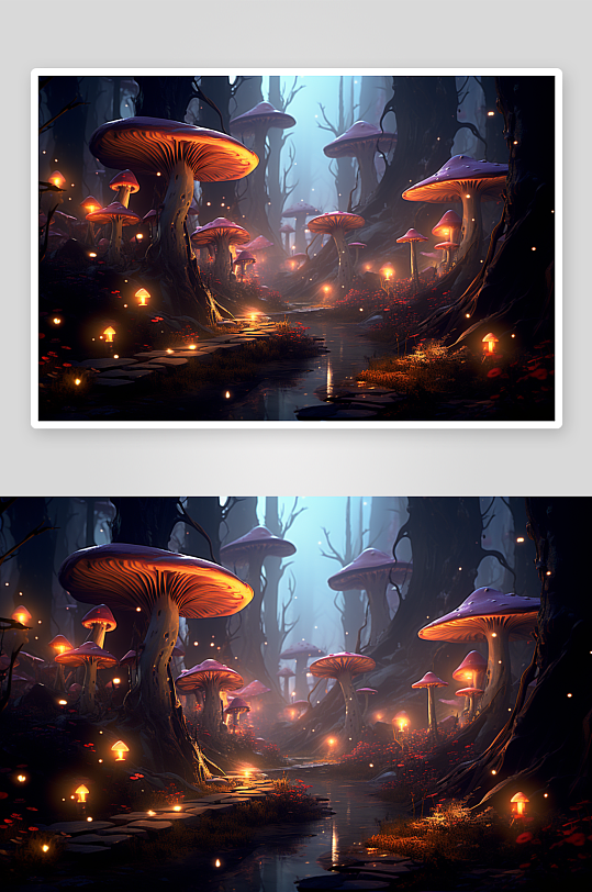 数字艺术大蘑菇图片