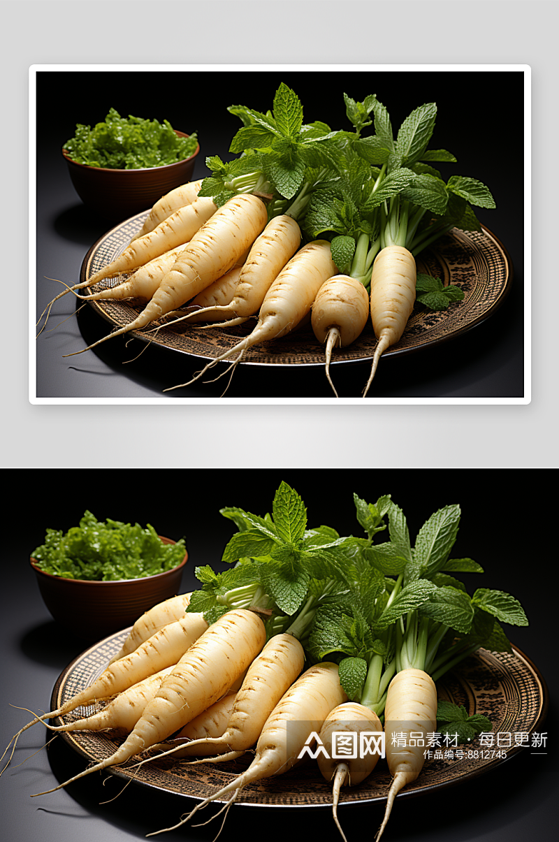 数字艺术白萝卜蔬菜素材