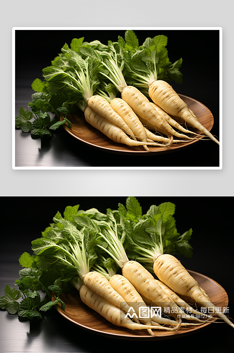 数字艺术白萝卜蔬菜素材