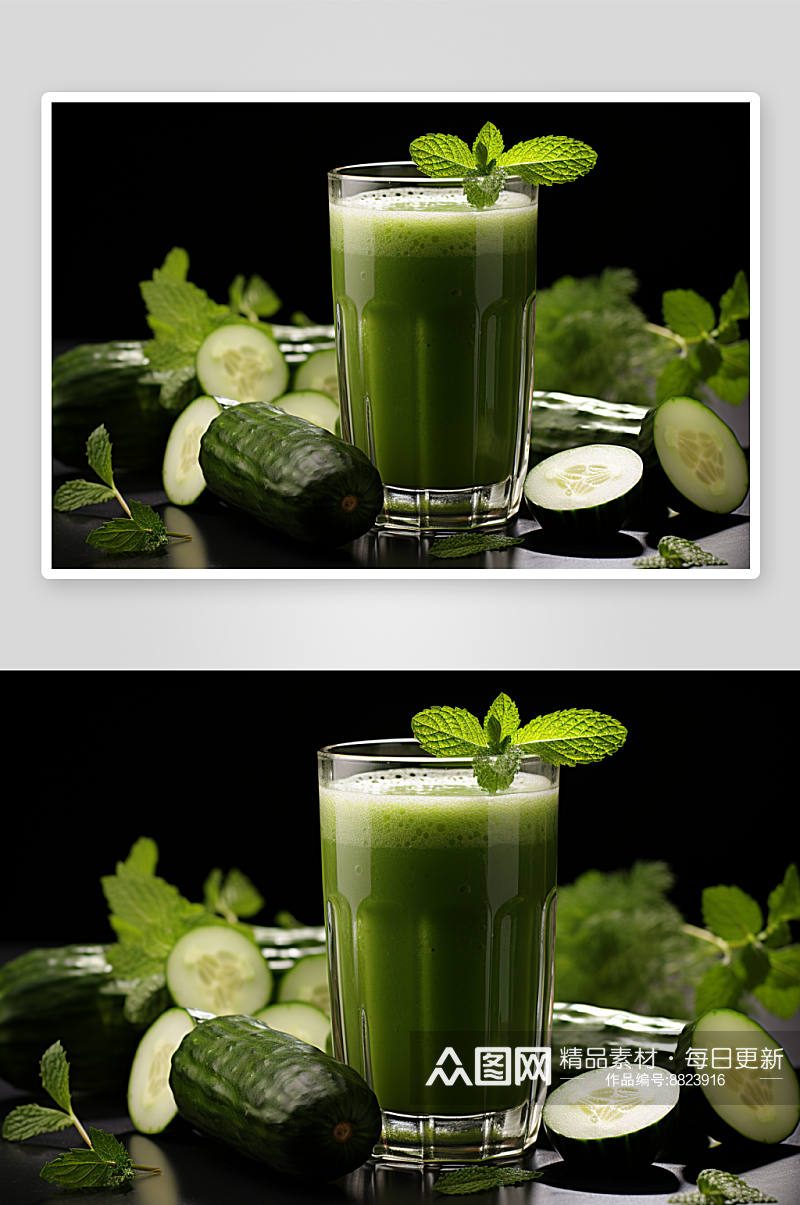 数字艺术蔬菜汁饮品图片素材