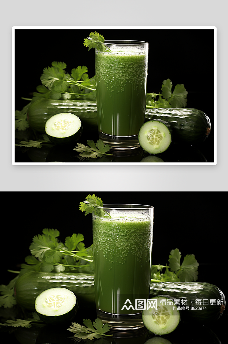 数字艺术蔬菜汁饮品图片素材