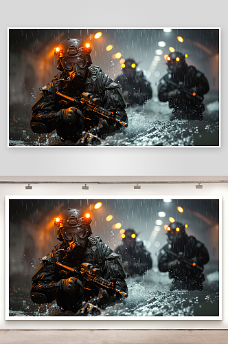 数字艺术武装战士图片