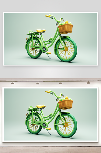 数字艺术自行车车辆图