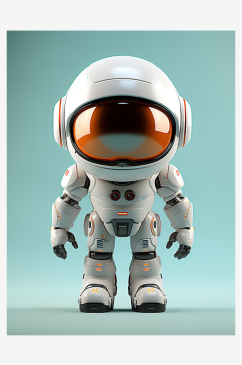 3D卡通立体宇航员背景