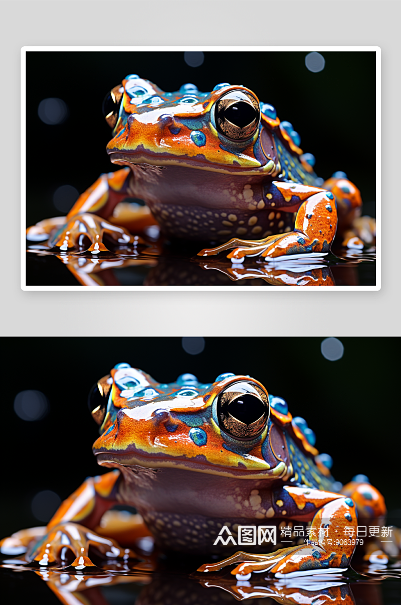 高清彩色青蛙唯美图片素材