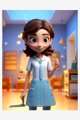 3D立体卡通医生护士人物