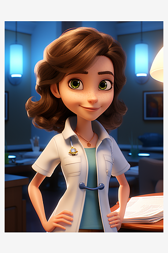 3D立体卡通医生护士人物