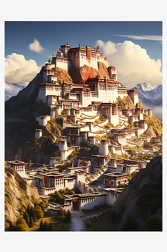 创意漂亮的西藏建筑群