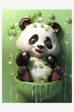 可爱的开通小熊猫