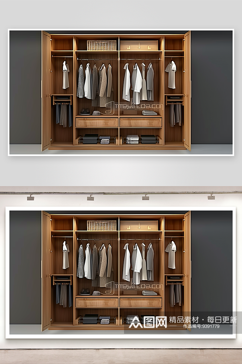现代化衣柜衣橱展示素材