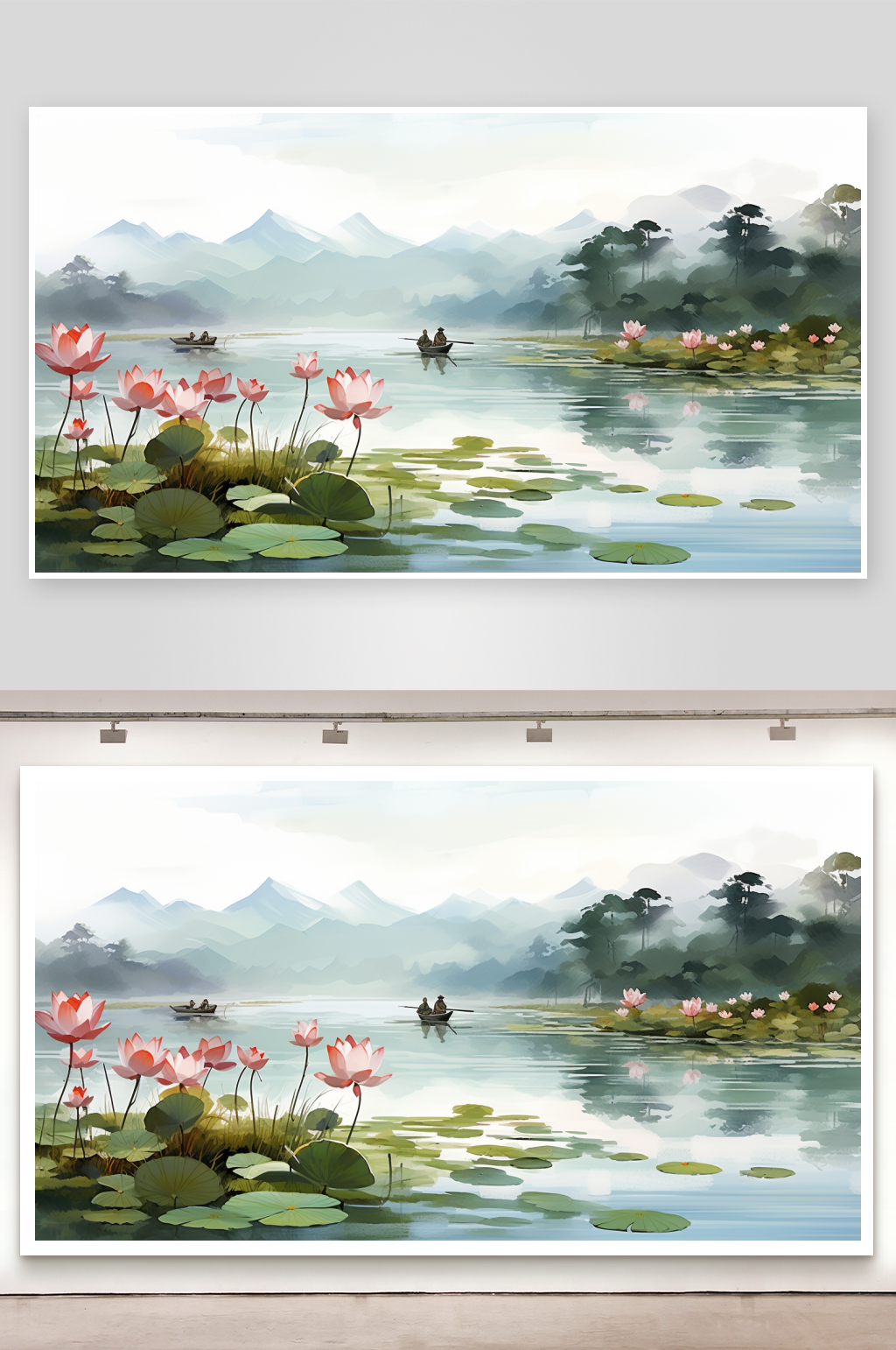 唯美中国山水背景图片素材