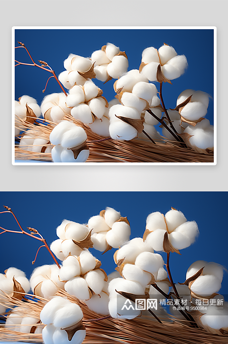 雪白的棉花植物背景素材