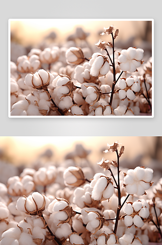 雪白的棉花植物背景