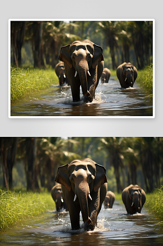 热带雨林中的大象