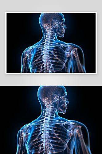 科技感人体透视背部显示
