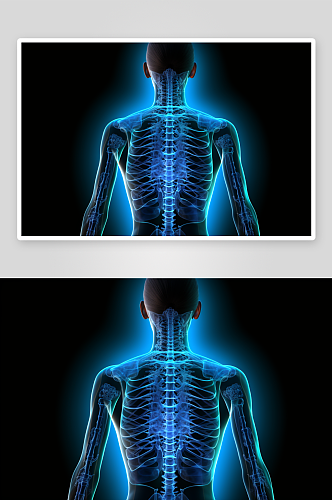 科技感人体透视背部显示